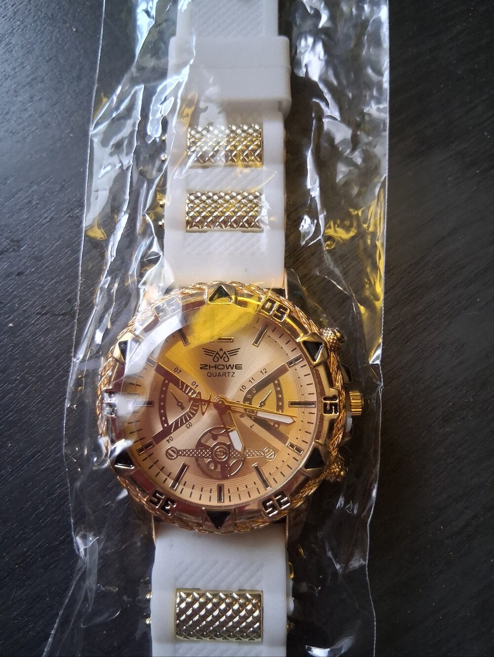 Howe White Silicone Strap Watch with Gold-Tone Case